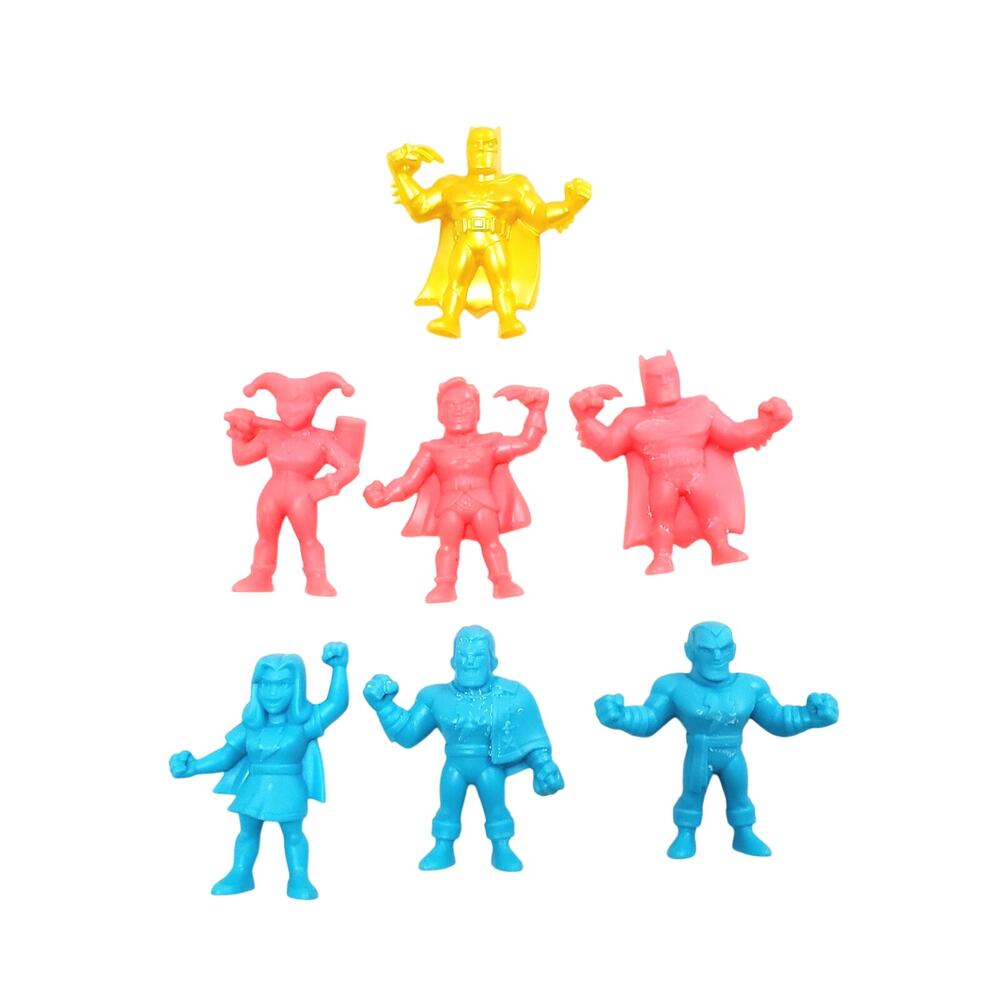 2025 Wendy’s Kids Meal DC Superheroes Figures M.U.S.C.L.E. Style Lot of 7 Small